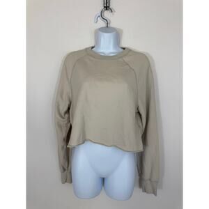 Abercrombie & Fitch Soft A&F Collection Cream Cropped Sweatshirt Small